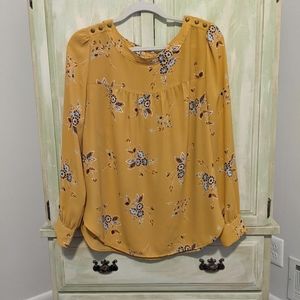 LOFT Floral Blouse Size M